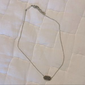 Kendra Scott Elisa Gold Pendant Necklace in Platinum Drusy